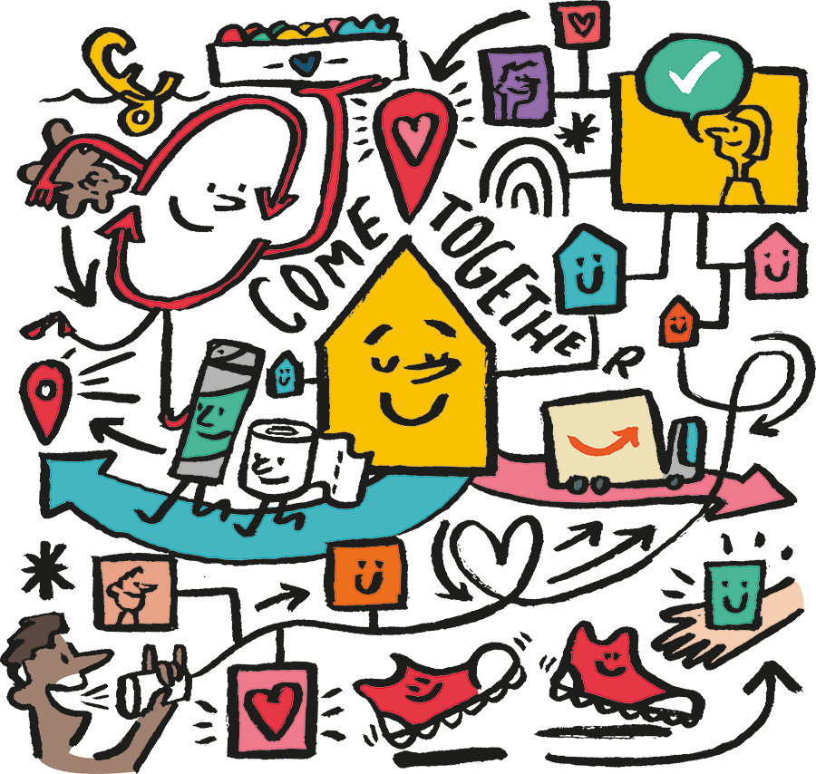 Abstract illustration of everything coming together to form a Multibank