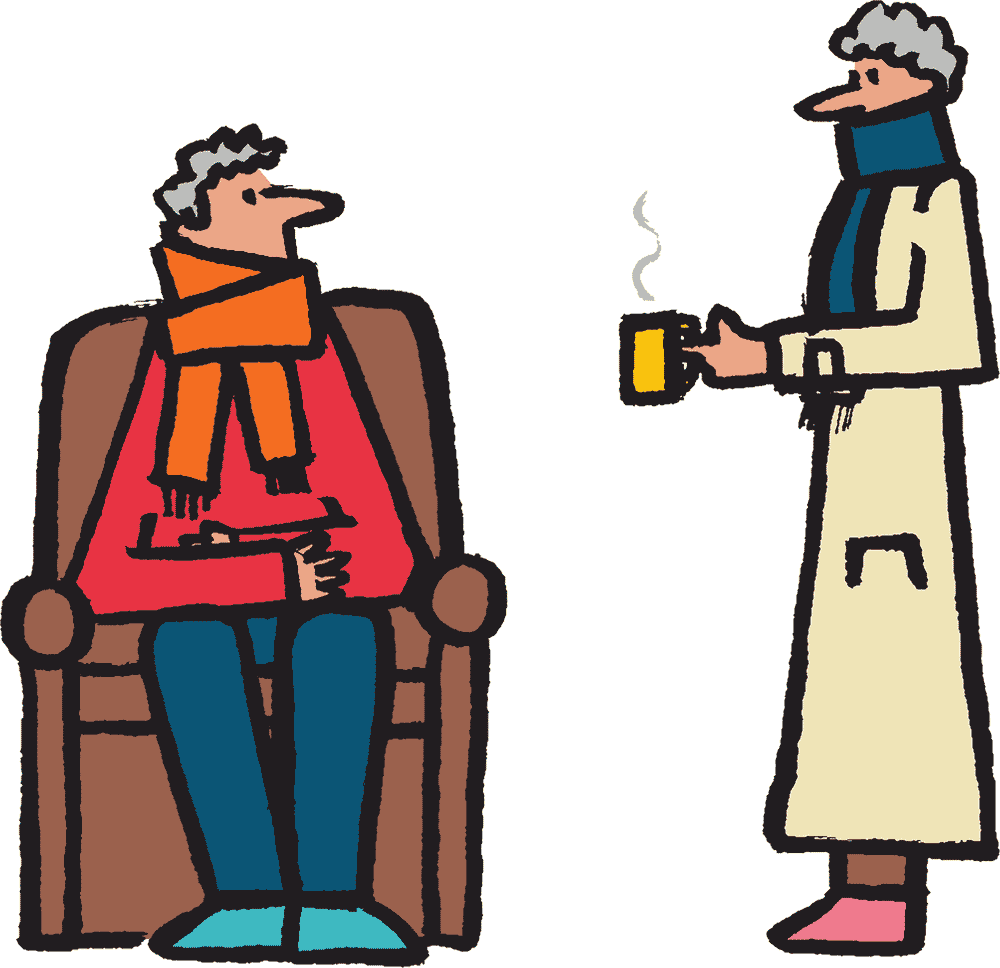 Two folks sharing a cuppa