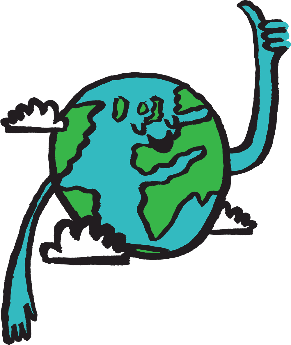Illustration of a happy planet